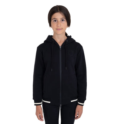 Felpa unisex bambini con cappuccio e zip frontale