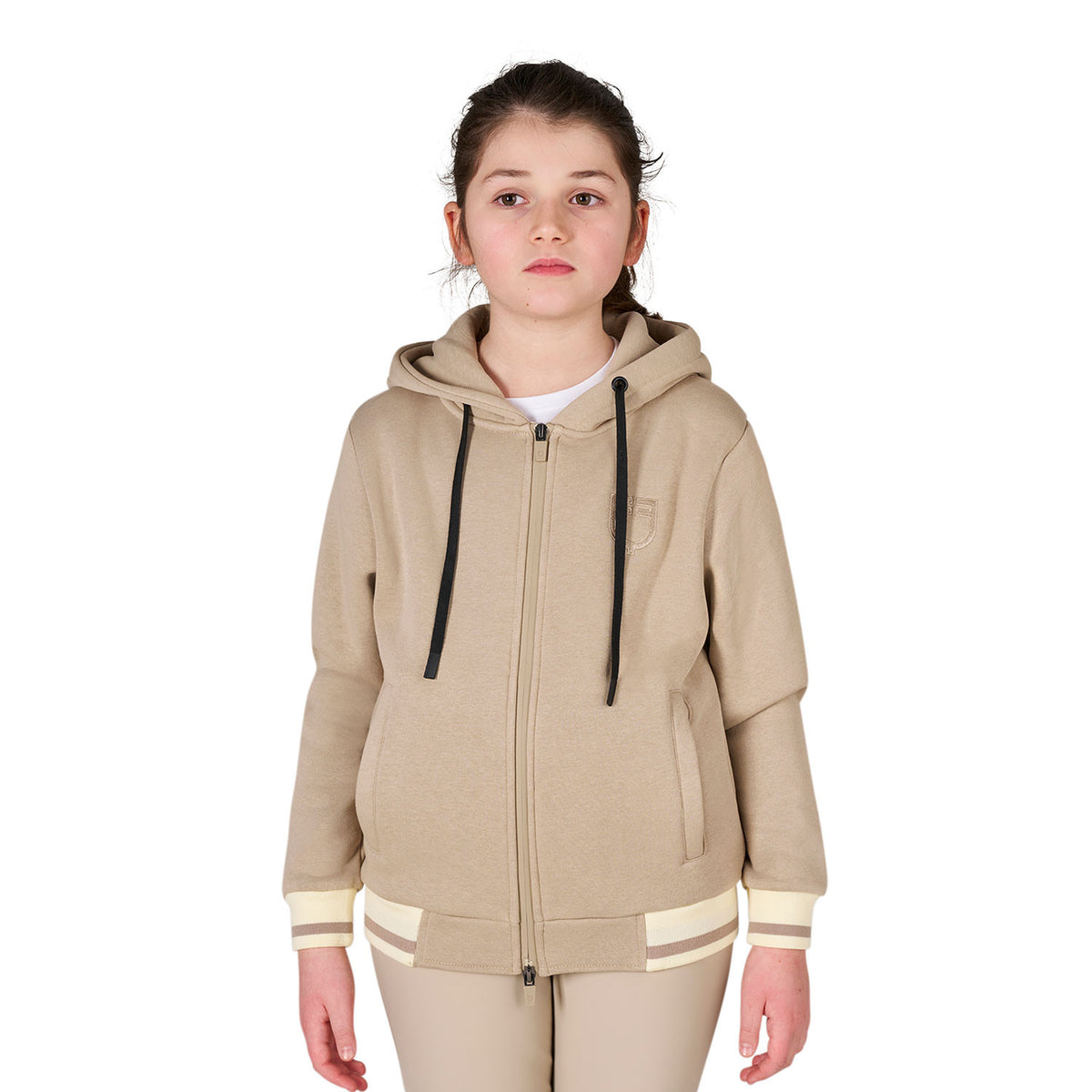 Felpa unisex bambini con cappuccio e zip frontale