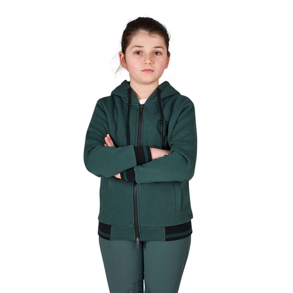 Felpa unisex bambini con cappuccio e zip frontale