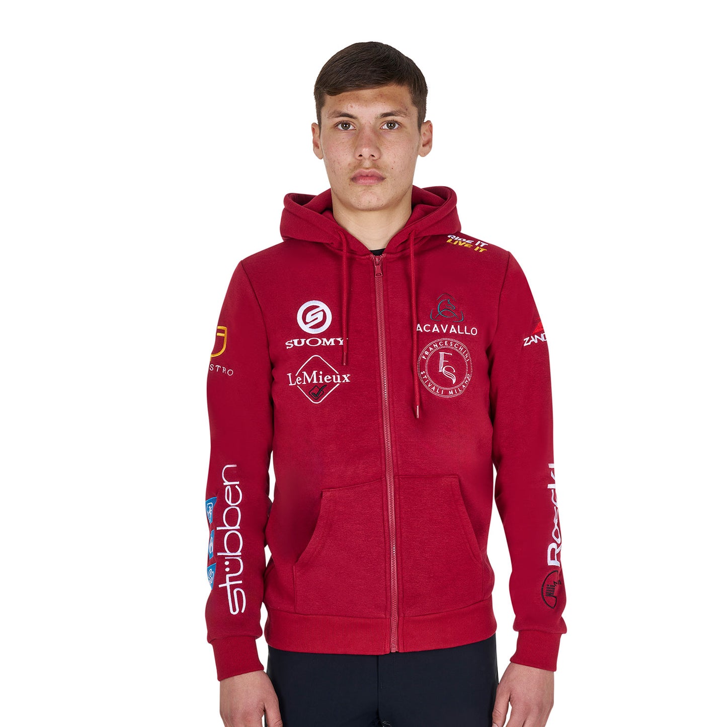 Felpa Uomo Multilogo con Zip | El Gaucho Sport