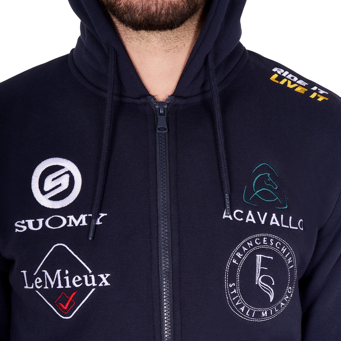 Felpa Uomo Multilogo con Zip | El Gaucho Sport