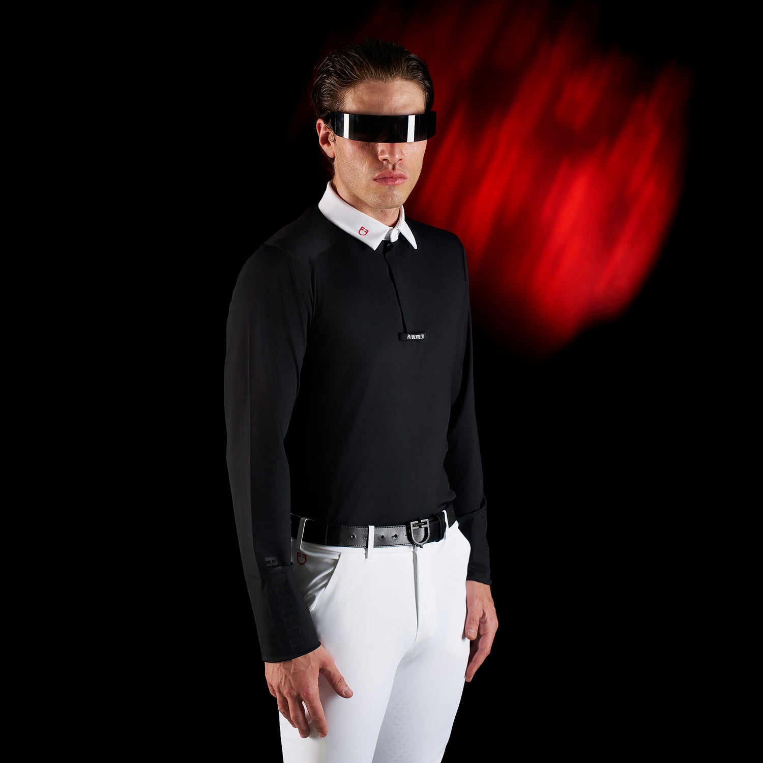 Polo Uomo Slim Fit Maniche Lunghe – Equestro Ridertechnology | El Gaucho Sport