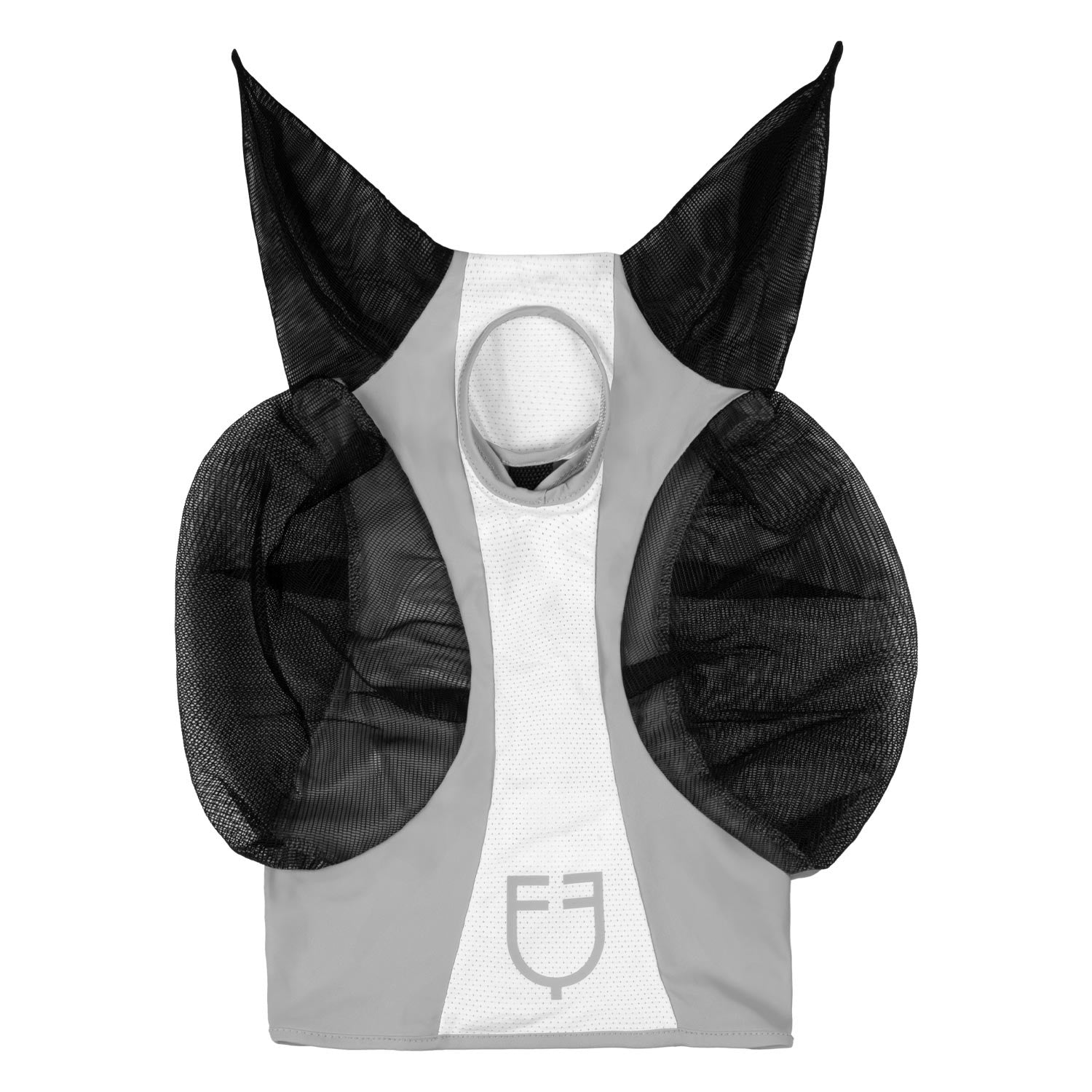 Maschera Antimosche Bicolore in Lycra Equestro – Traspirante con Copriorecchie in Rete