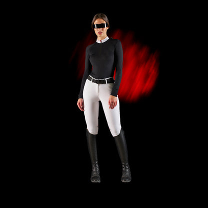 Polo Donna Slim Fit a Maniche Lunghe da Concorso – Equestro Ridertechnology | El Gaucho Sport