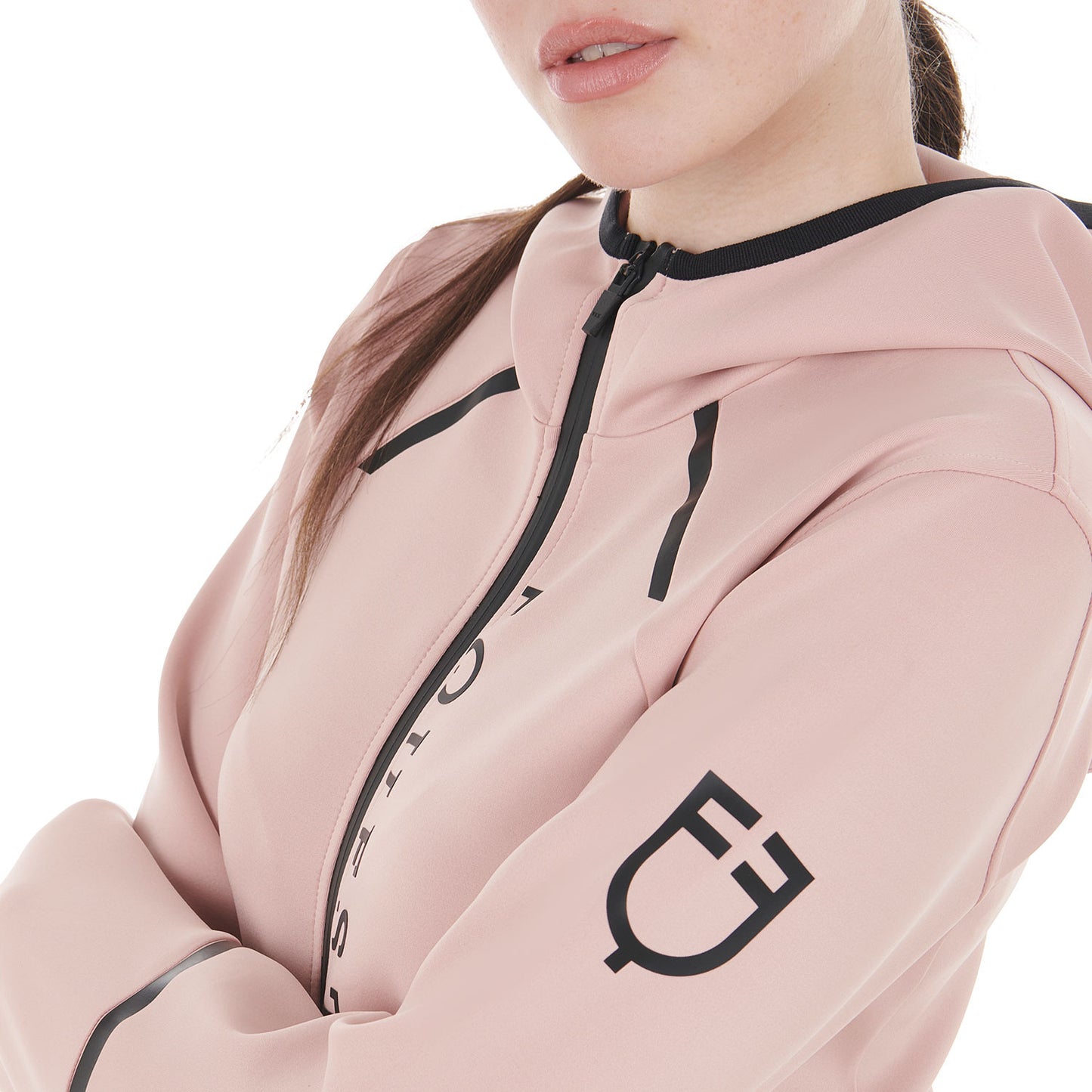 Felpa Tecnica Donna in Misto Cotone con Dettagli a Contrasto - Equestro | El Gaucho Sport