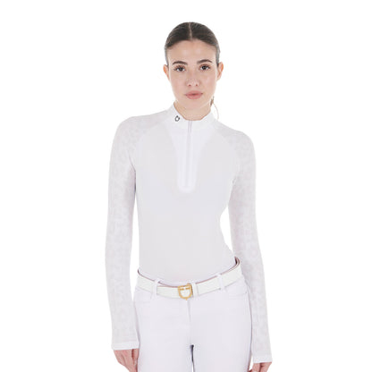 Polo Donna Slim Fit per Competizioni con Inserti in Mesh - Equestro | El Gaucho Sport