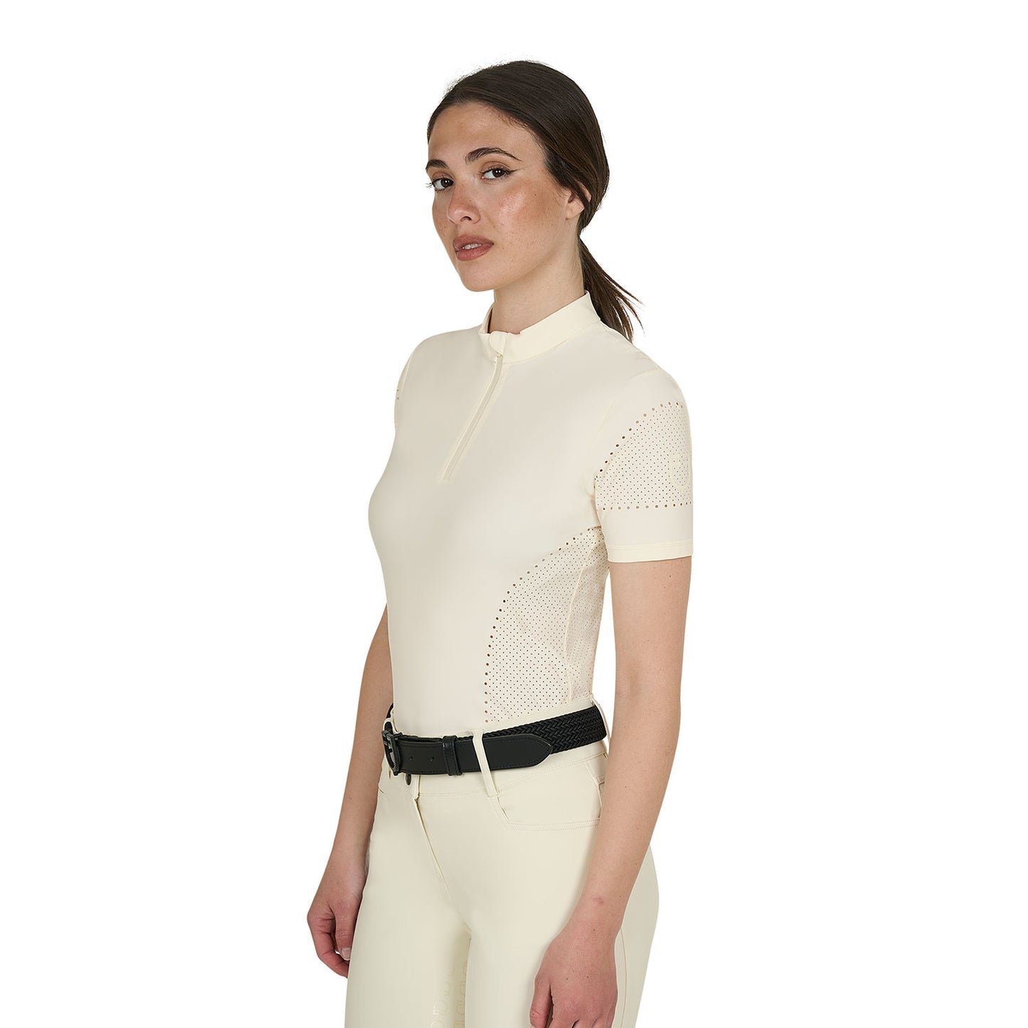 T-Shirt Donna Allenamento Tessuto Tecnico Microfori – Maglia traspirante equitazione