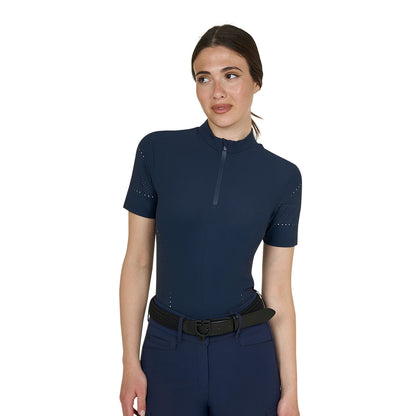 T-Shirt Donna Allenamento Tessuto Tecnico Microfori – Maglia traspirante equitazione
