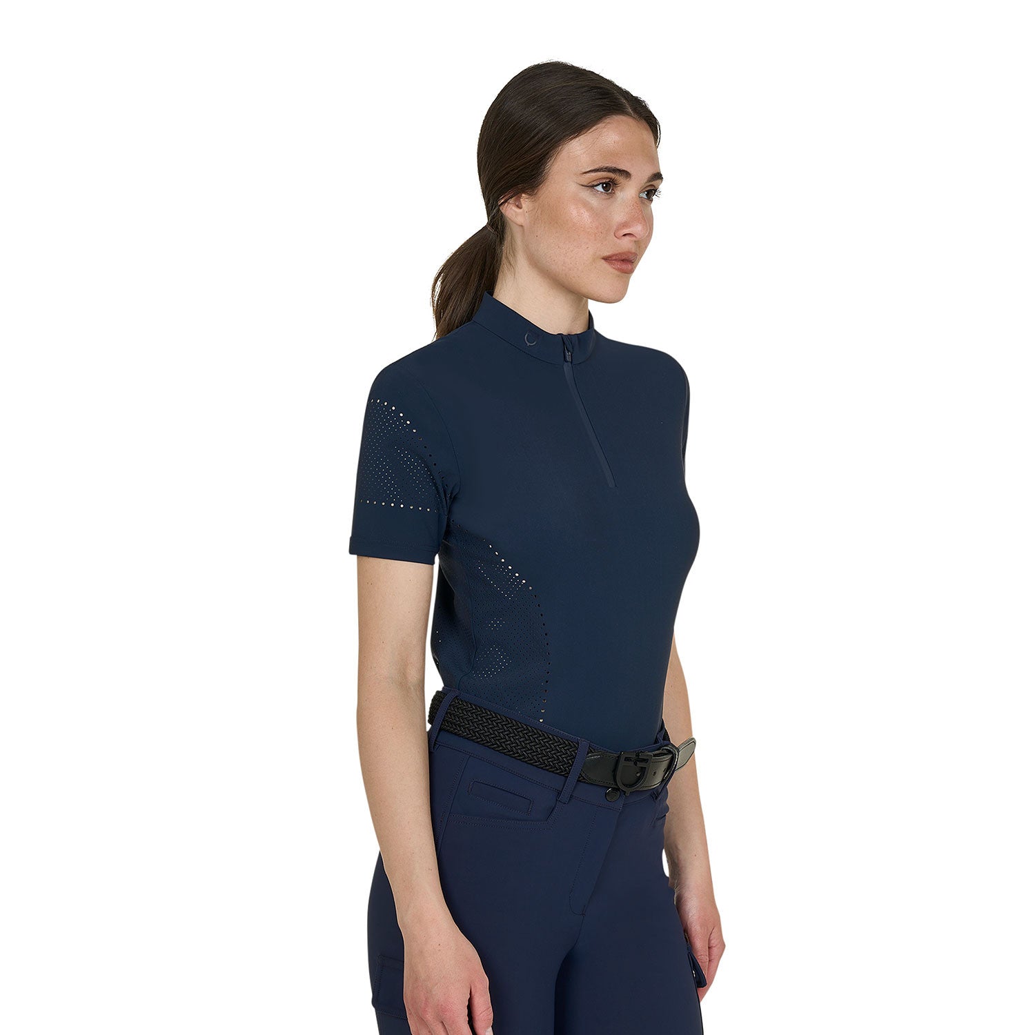 T-Shirt Donna Allenamento Tessuto Tecnico Microfori – Maglia traspirante equitazione