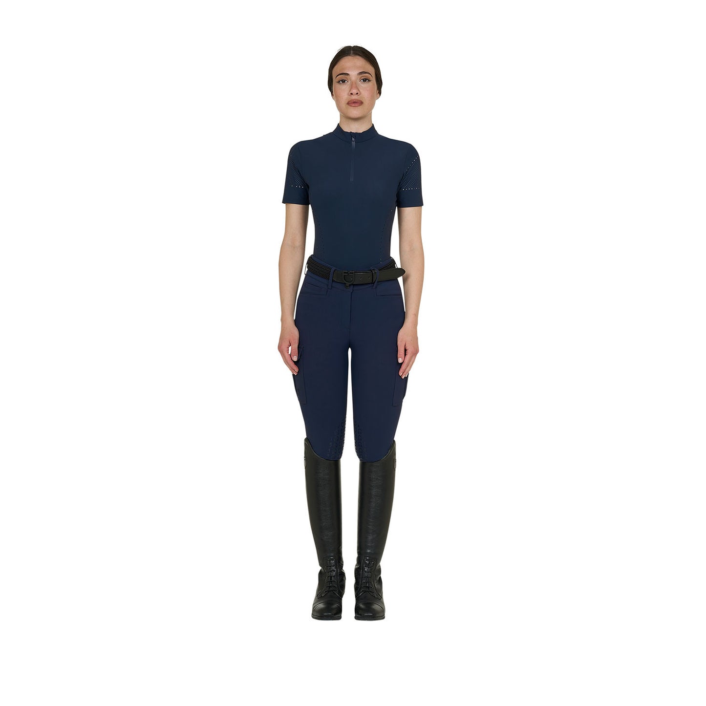 T-Shirt Donna Allenamento Tessuto Tecnico Microfori – Maglia traspirante equitazione