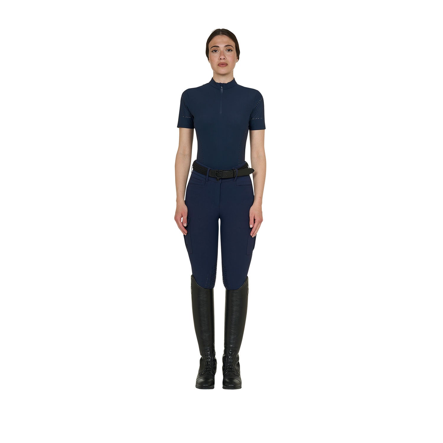 T-Shirt Donna Allenamento Tessuto Tecnico Microfori – Maglia traspirante equitazione