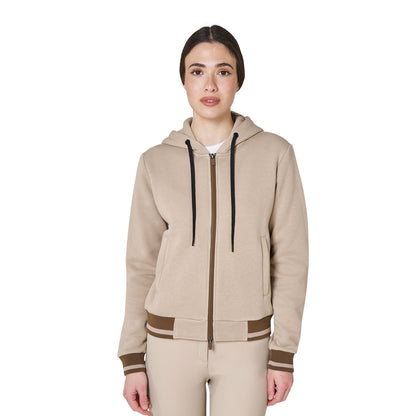 Felpa donna con cappuccio e zip frontale