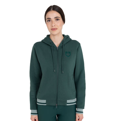 Felpa donna con cappuccio e zip frontale
