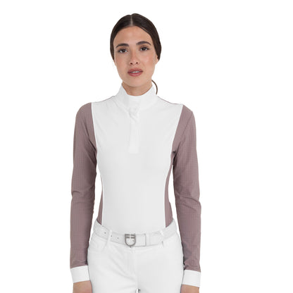 Polo concorso donna maniche lunghe traforata