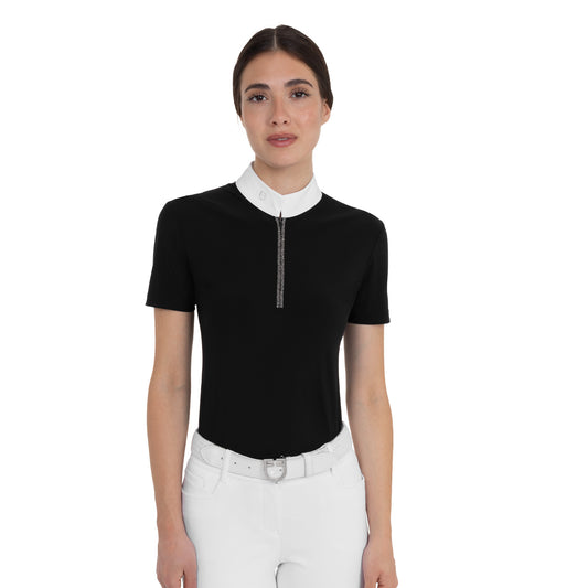 Polo concorso donna manica corta con strass