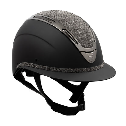 Cap Equestro opaco con visiera larga decorata con strass