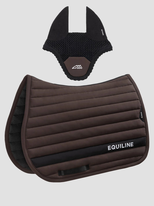 Set sottosella e cuffietta in tessuto tecnico rosso alpino con logo ricamato | El gaucho sport