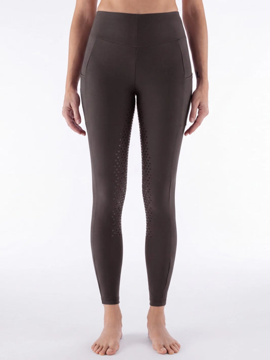 Leggings da equitazione da donna a vita alta Full Grip con strass tono su tono | El gaucho sport