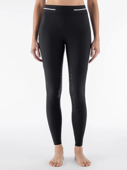Leggings da equitazione da donna Full Grip neri EQUILINE | El gaucho sport