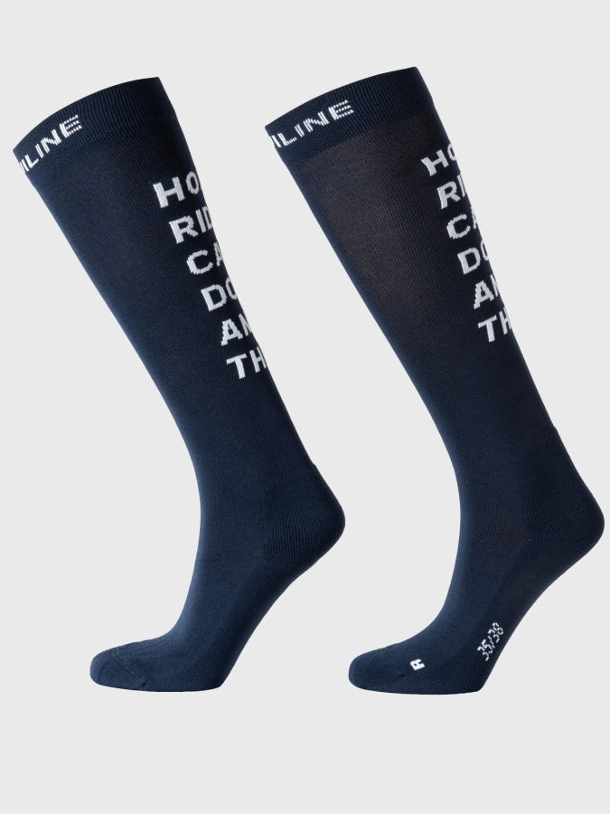 Calzini da equitazione junior rosa con scritta jacquard sul retro | El Gaucho sport