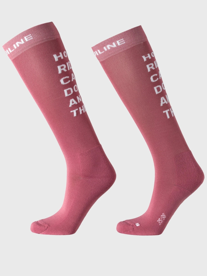 Calzini da equitazione junior rosa con scritta jacquard sul retro | El Gaucho sport