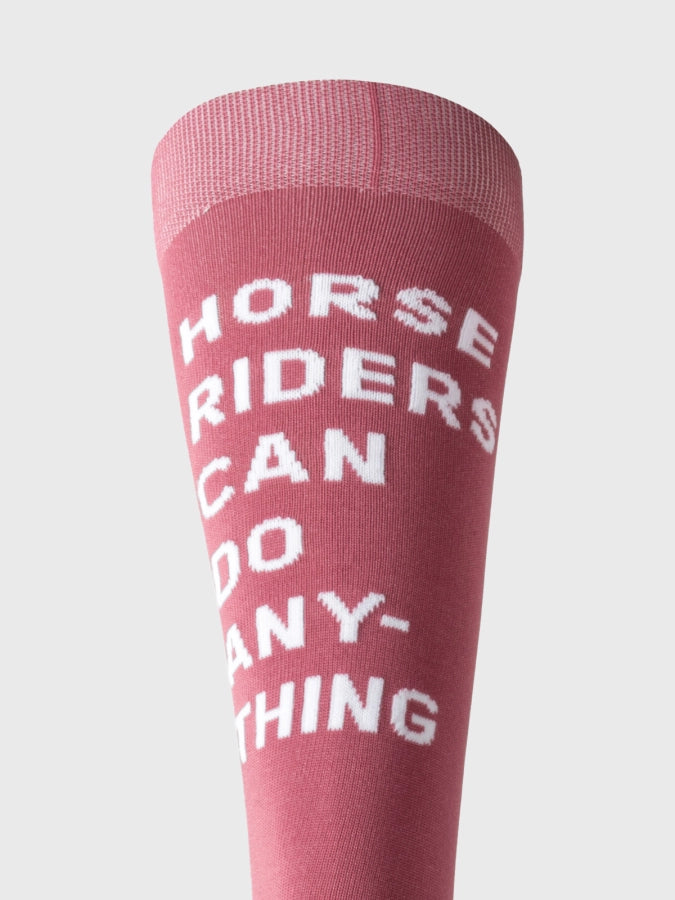 Calzini da equitazione junior rosa con scritta jacquard sul retro | El Gaucho sport