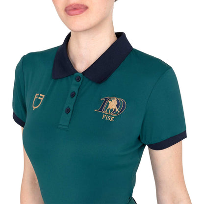 Polo donna da allenamento EQUESTRO X FISE 100