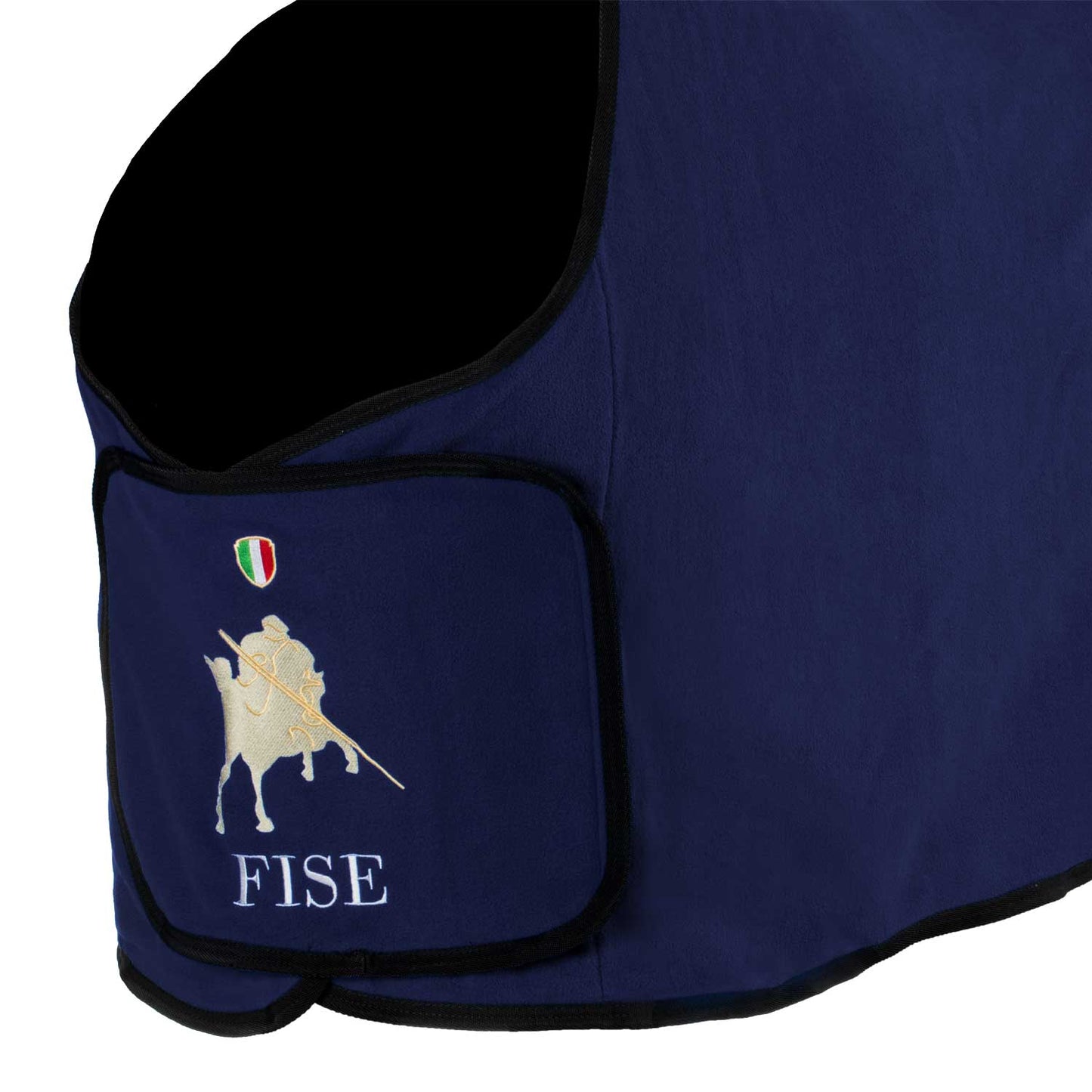 Coperta in pile frontale Equestro × FISE – 300 g, chiusura rapida, blu navy/azzurro | El Gaucho Sport