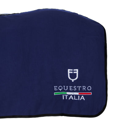 Coperta in pile frontale Equestro × FISE – 300 g, chiusura rapida, blu navy/azzurro | El Gaucho Sport