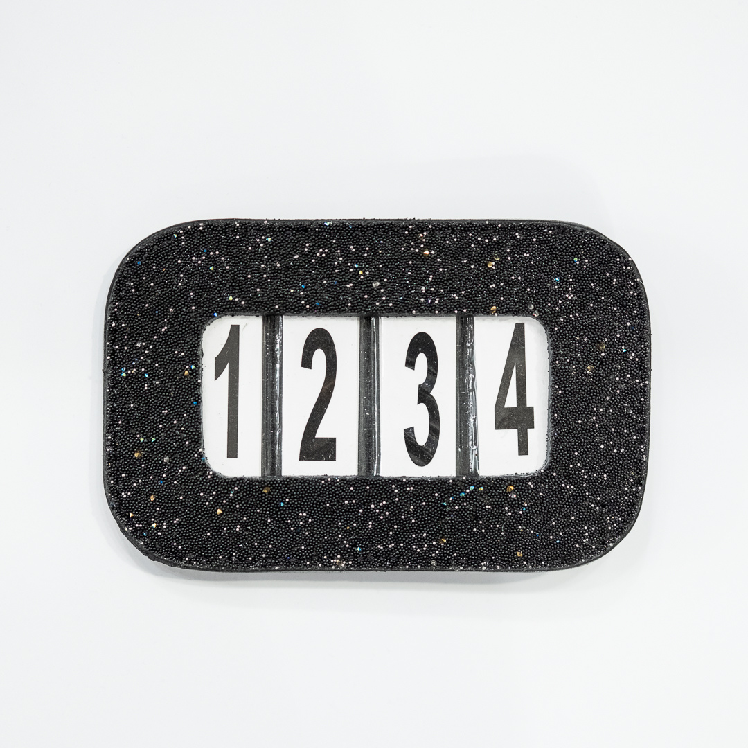 Portanumero da gara glitterato