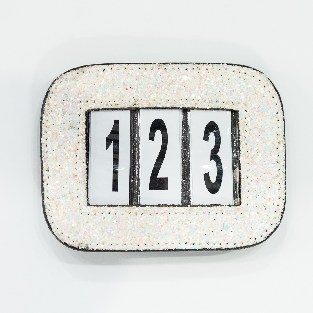 Portanumero da gara glitterato