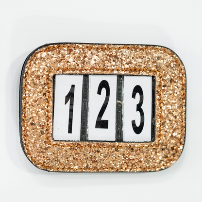 Portanumero da gara glitterato