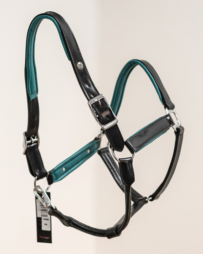 Capezza in cuoio con imbottitura turchese PAIGE