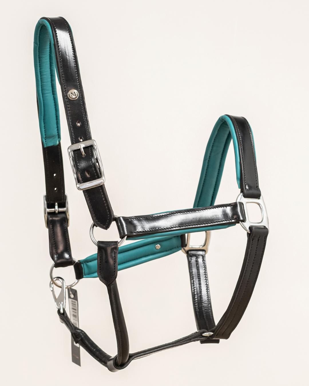 Capezza in cuoio con imbottitura turchese PAIGE