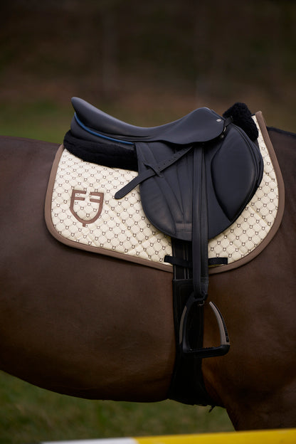 Sottosella Equestro in Tessuto Tecnico – Trapuntatura a Rombi, Monogram Taupe | El gaucho sport