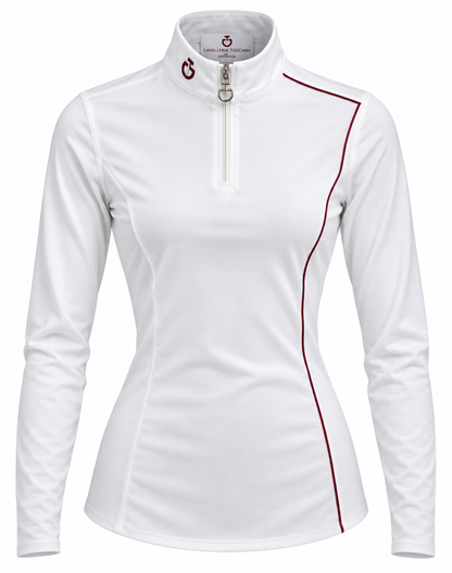 Polo Donna manica lunga SIDE PIPING | Cavalleria Toscana | El gaucho sport