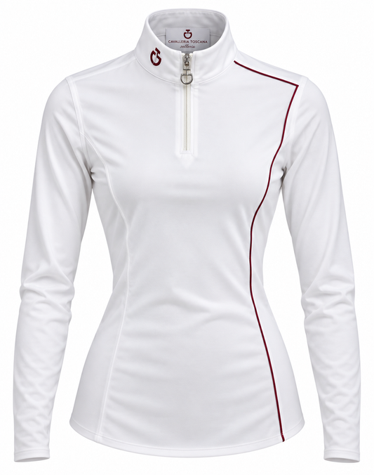 Polo Donna manica lunga SIDE PIPING | Cavalleria Toscana | El gaucho sport