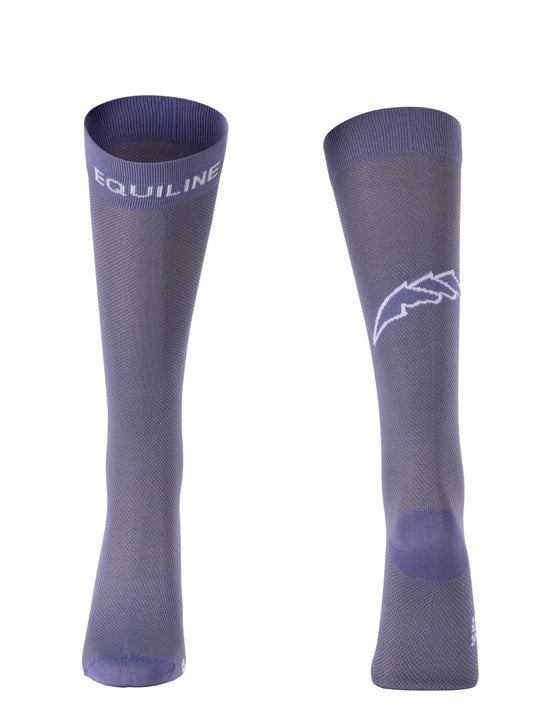 Calzini Glicine Junior Equiline Scritta Logo Jacquard | Equitazione