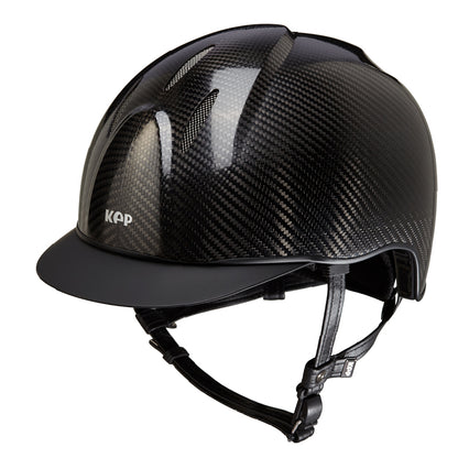 Kep Italia Casco in carbonio E-light Nero lucido con visiera nera opaca e griglia in acciaio | El gaucho sport