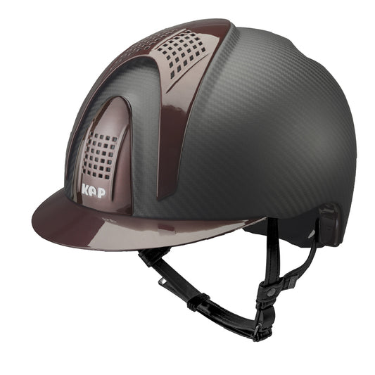 Kep Italia Casco in carbonio E-light Nero opaco, con visiera Bordeaux metallizzato e 3 tasselli Bordeaux  metallizzato