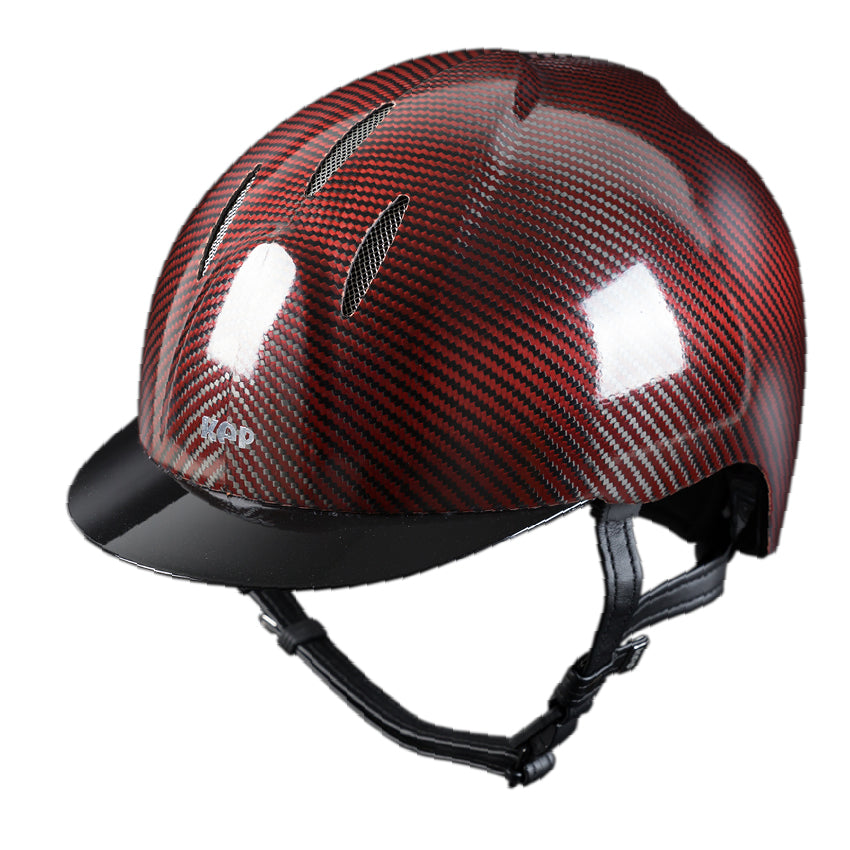 Kep Italia Casco in carbonio E-light Rosso e Nero lucido, visiera nero metallizzato e griglia in acciaio