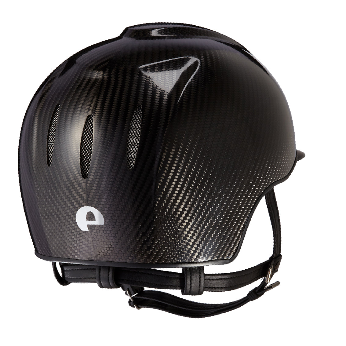 Casco in carbonio E-light Nero lucido con visiera nera opaca e griglia in acciaio | El gaucho sport