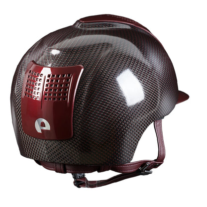 Casco in carbonio E-light Nero lucido con filo di rame/ Con visiera bordeaux 2 inserti Bordeaux | Kep Italia | El gaucho sport