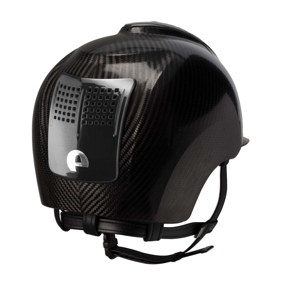 Casco in carbonio E-light Nero lucido con visiera nera metallizzato e 3 tasselli nero metallizzato | El gaucho sport