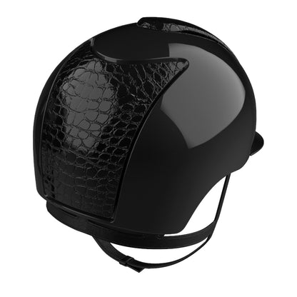 Casco da equitazione Cromo 2.0 polish nero e retro pelle stampa cocco nera | Kep Italia | El gaucho sport