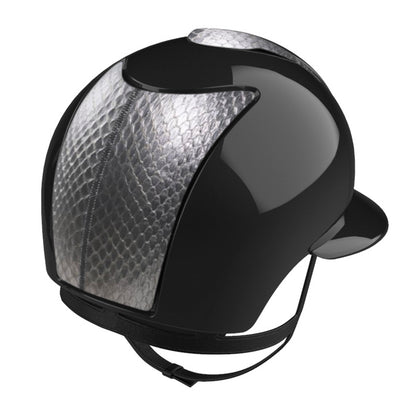 Casco da equitazione Cromo 2.0 polish nero e retro serpente metal universo argento | Kep Italia | El gaucho sport