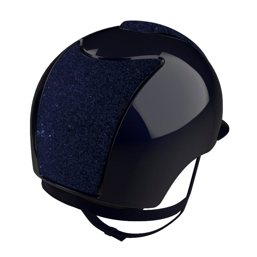 Casco equitazione Cromo 2.0 polish blu/inserti tessuto glitter blu | El gaucho store