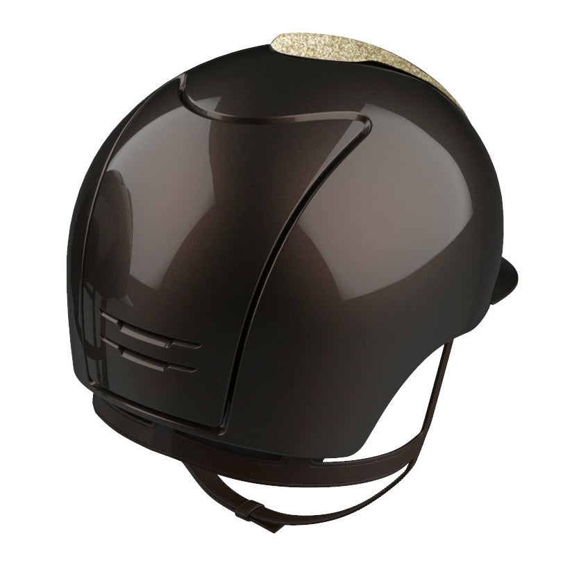 Casco da equitazione Cromo 2.0 polish marrone tessuto star oro | Kep Italia | El gaucho store