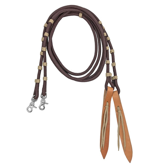 Leather tubular fabric reins